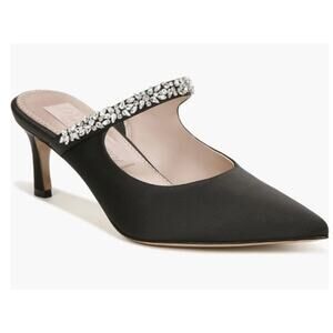 Pnina Tornai 4 Naturalizer Liefde Satin Rhinestone Mules Black Size 9.5 Wide NIB